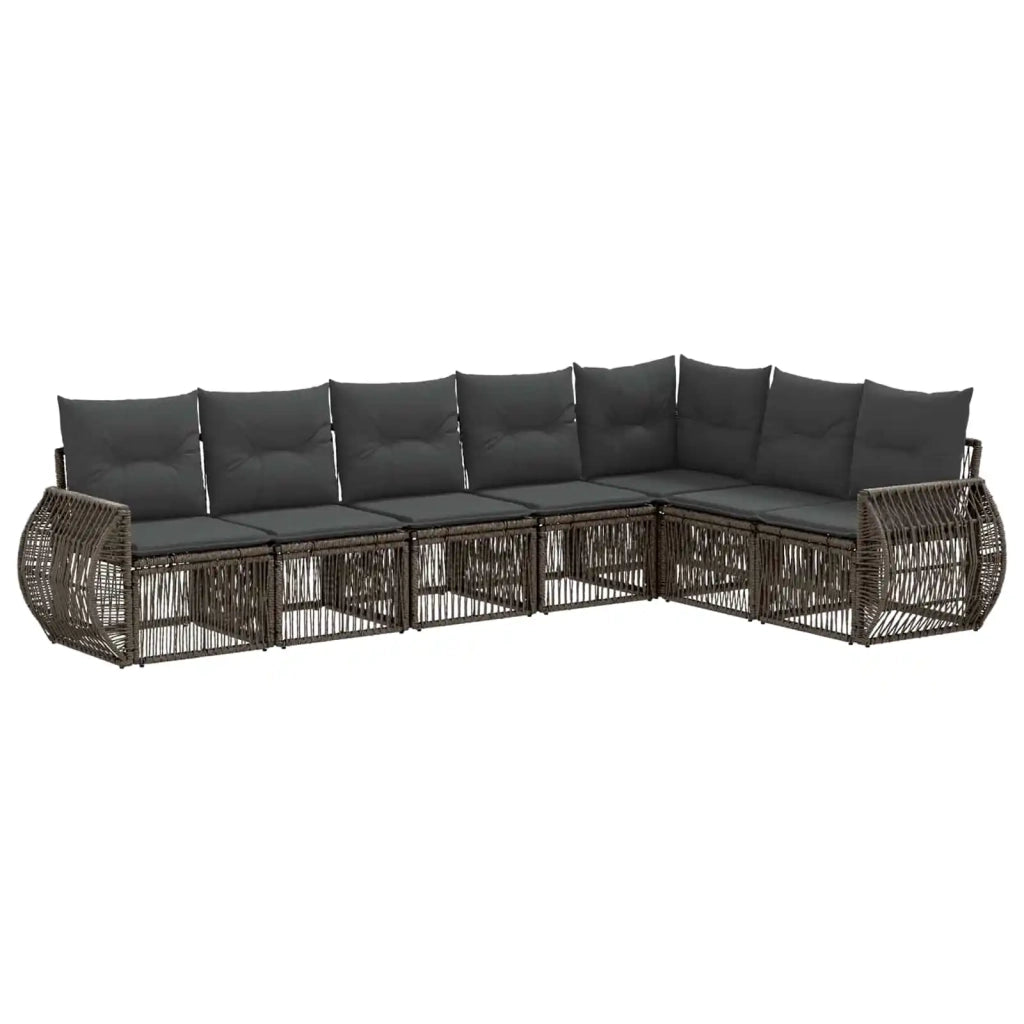 Set Divano da Giardino 7 pz Grigio e Grigio Scuro polyrattan 3435428