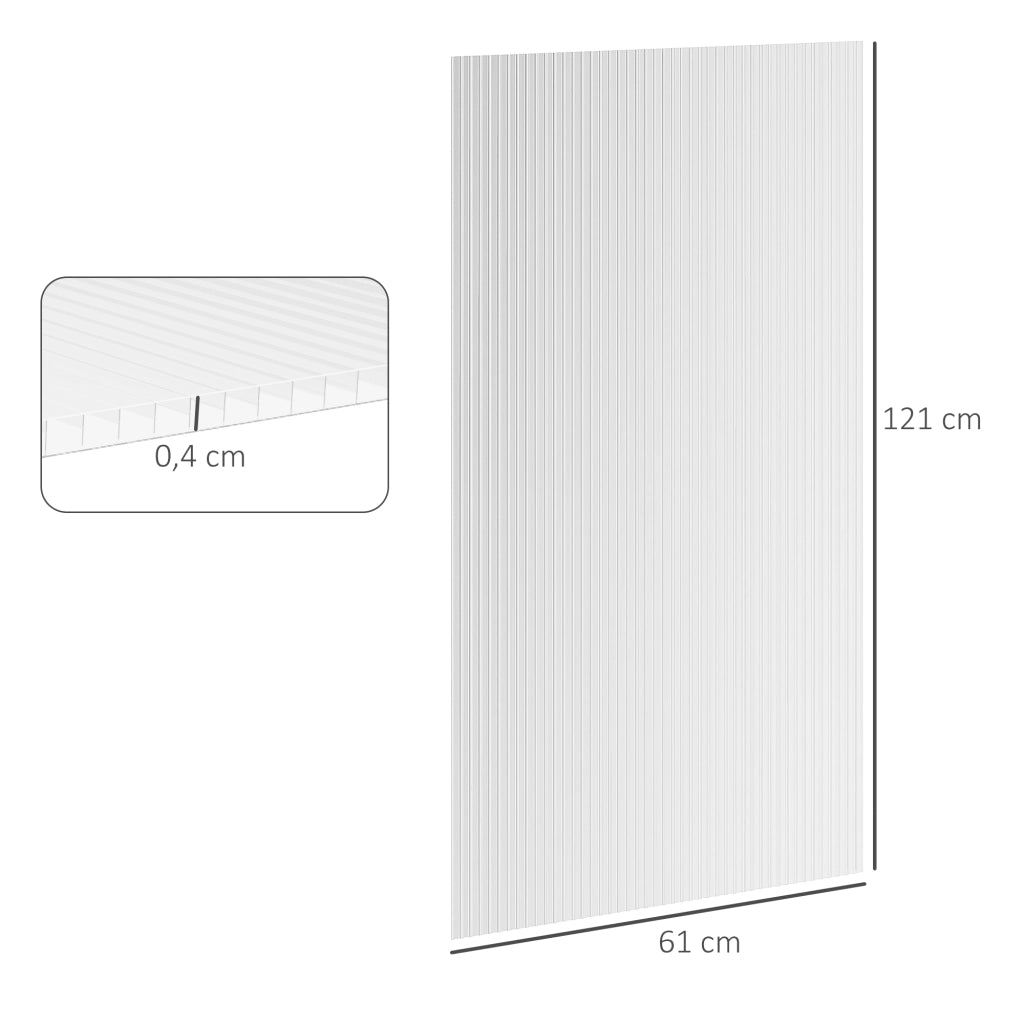Pannello in policarbonato alveolare ¨C Minimal ¨C 4 mm, 121x61 cm, resistente ai raggi UV, personalizzabile