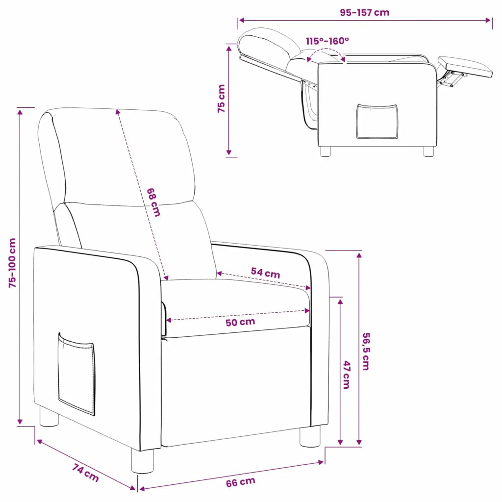 Poltrona reclinabile Bianco Tessuto 42034826