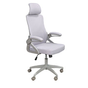 Sedia girevole da ufficio in tessuto grigio