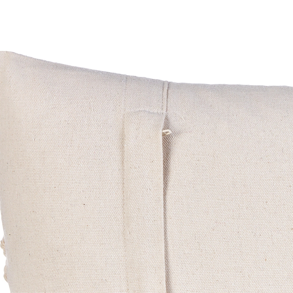 Set di 2 cuscini in cotone e macrame con motivo intrecciato e frange beige 45 x 45 cm stile boho elegante