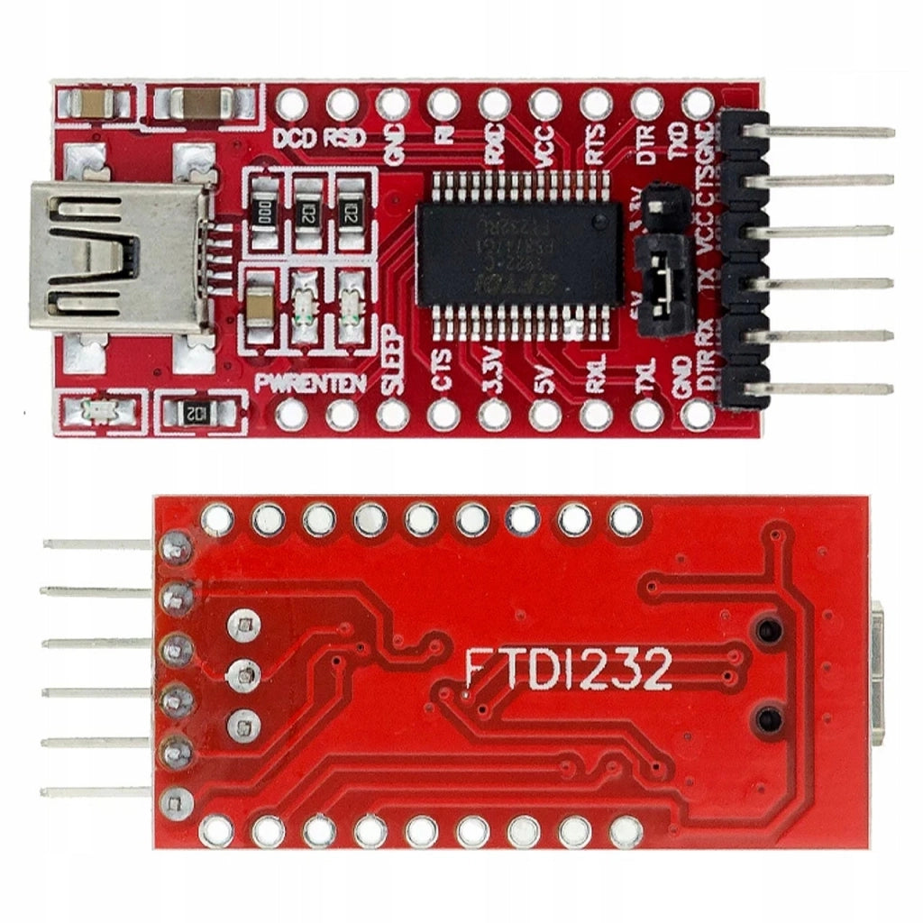 Modulo Convertitore USB-UART FT232RL FTDI – Compatibile con USB1.1/2.0, WinXP/7/10 | Alimentazione 3,3V/5V