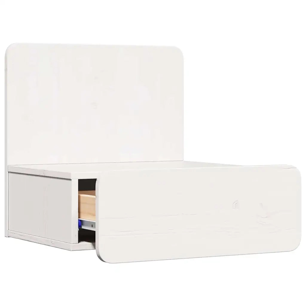 Comodino-Tavolino da notte Bianco 44 x 32,5 x 40 cm Legno di pino massello