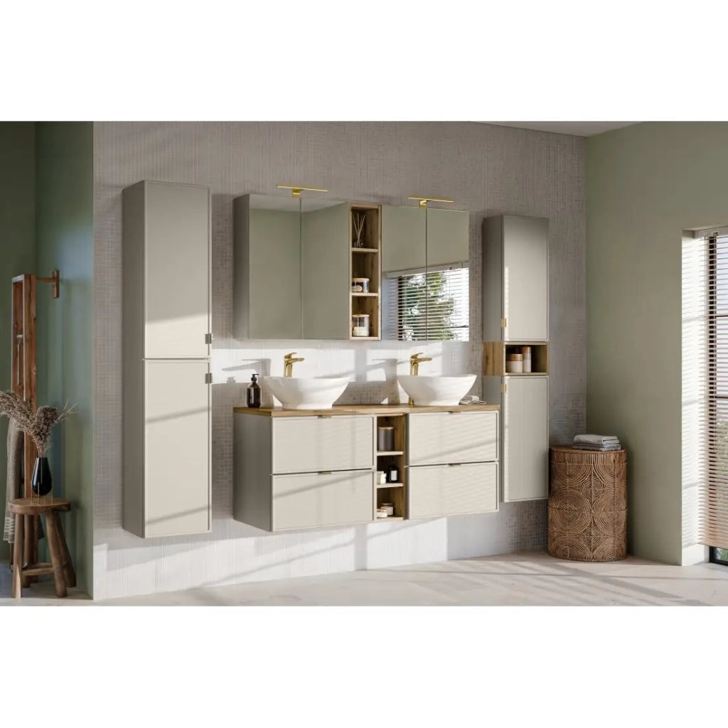 Mobile da muro BRAZZA - 20 cm - Rovere chiaro - Finitura artigianale - Da appendere
