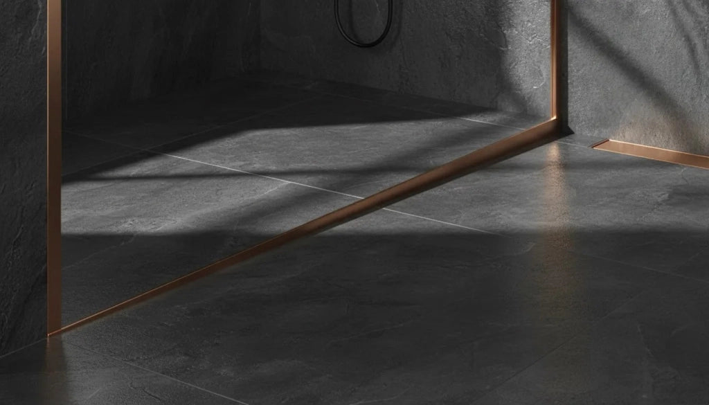 Profilo Doccia Pendenzato 100cm Brush Copper destra