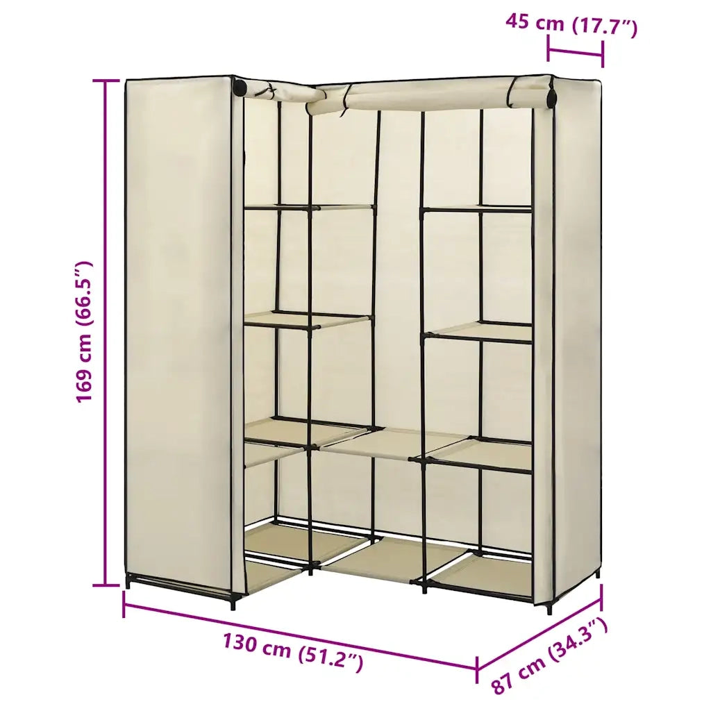Armadio Angolare Crema 130x87x169 cm 282451