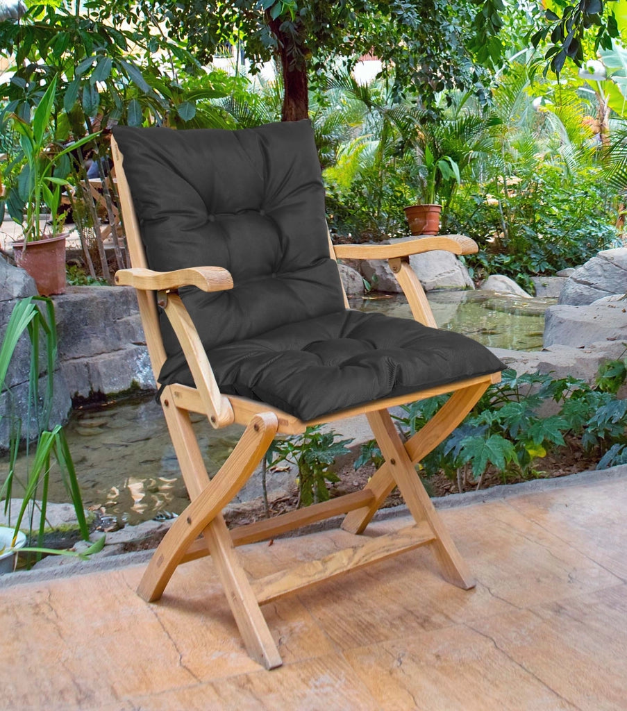 AIO FACTORY Cuscino da giardino impermeabile nero 50x50x80 cm