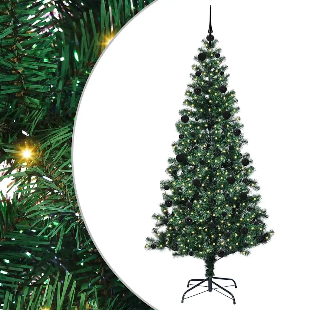 Albero di Natale artificiale con luci integrate Verde 210 cm 3396776