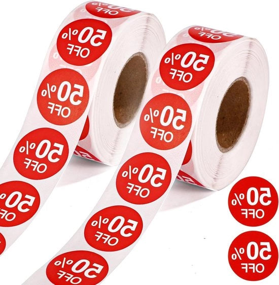 2000 Etichette con 50% Sconto per Negozio e Supermercato