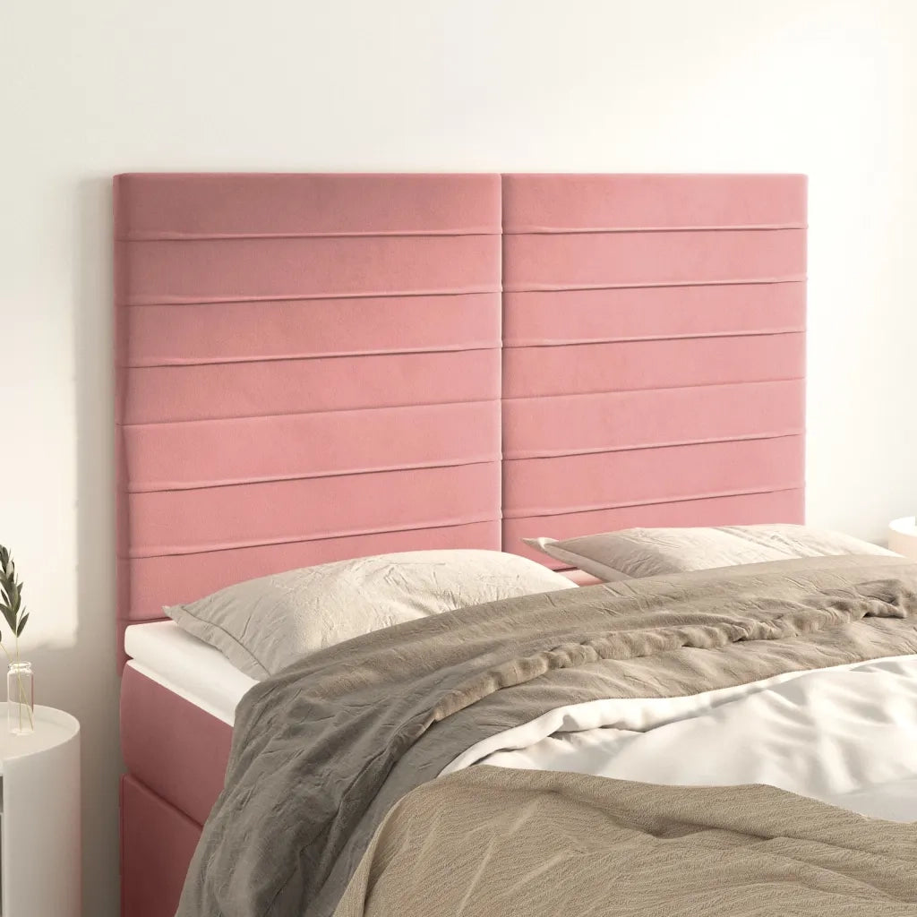 Testiera | Testata Rosa 144x5x118/128 cm Velluto