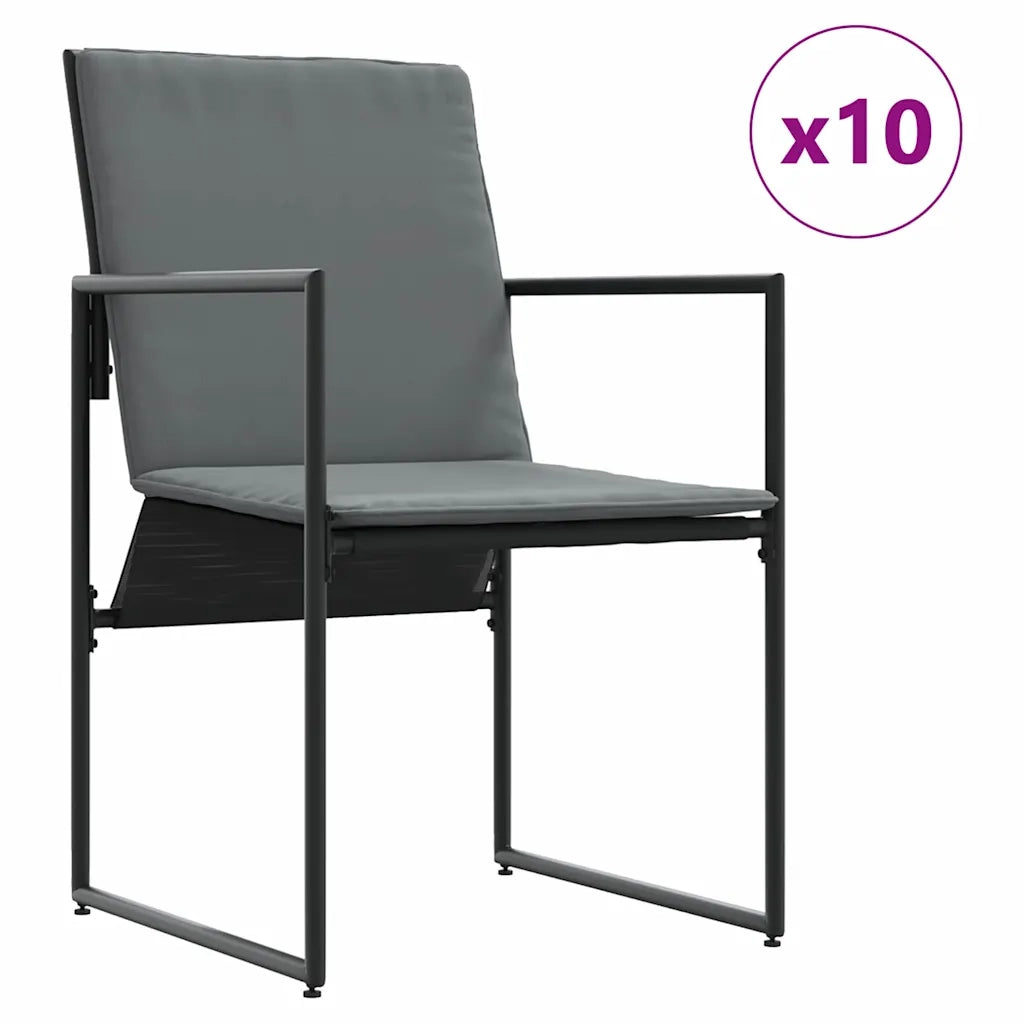 Set da Pranzo per Giardino 15 pcs Nero Acciaio 3335866