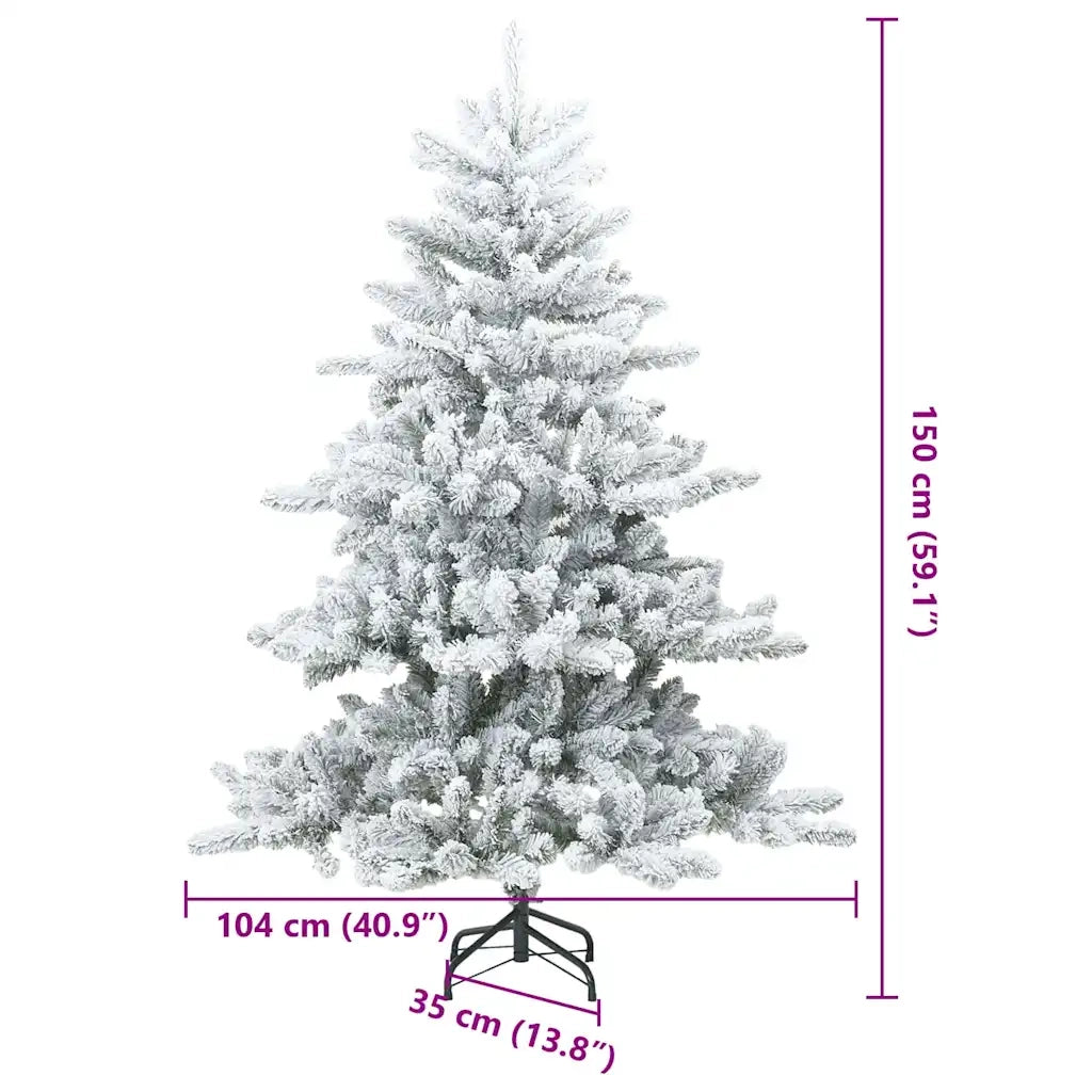Albero di Natale Artificiale Snodato Foderato di Neve Bianco 42019327