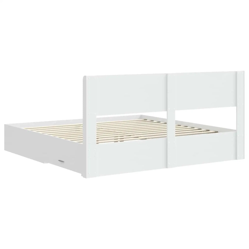 Struttura del letto con stoccaggio e testata Bianco 3414437