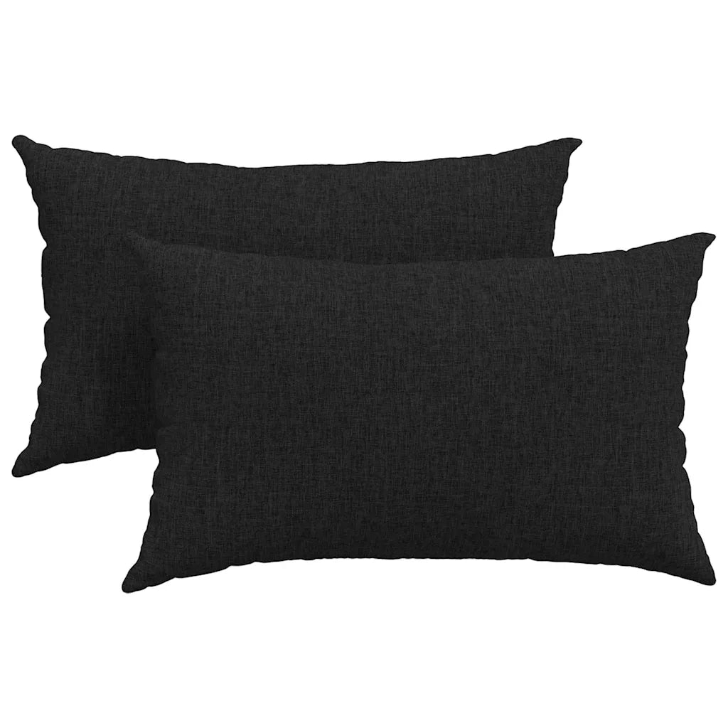 Cuscini da Divano 2 pz-Set di 2 Cuscini per Sofa Nero 50 x 30 cm Tessuto 150979