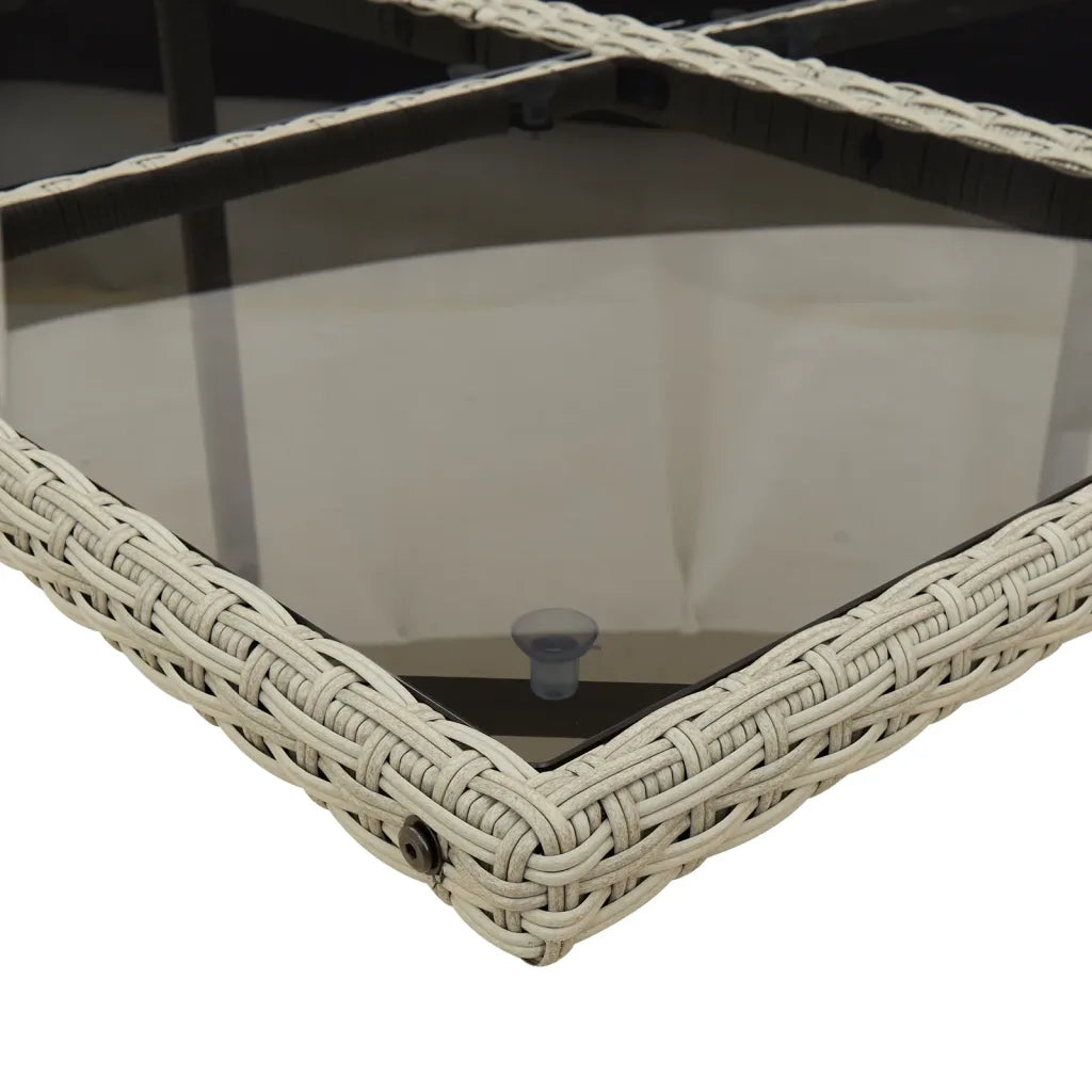 Set Pranzo da Giardino 9pz con Cuscini Grigio Chiaro Polyrattan 3277726