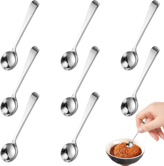 Set di 8 cucchiai piccoli, cucchiai da caffè mini espresso 7,4 cm acciaio inossidabile, cucchiai da dessert Demitasse