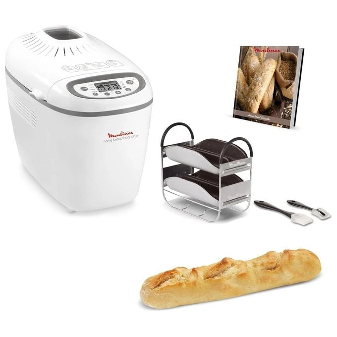 Moulinex OW6101 Home Bread Baguette Macchina del Pane 16 Programmi 1650W 1.5 Kg Timer 15h colore Bianco