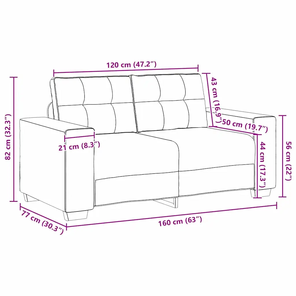 Divano a due posti con cuscino-Sofa 2 Posti Rosa Velluto