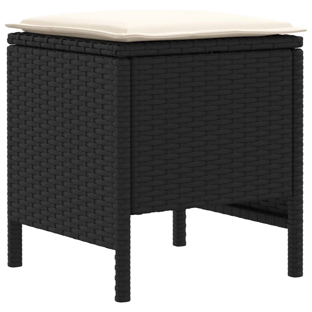 Set di Mobili con cuscino 7 pcs Nero e Crema Rattan in PE 3422210