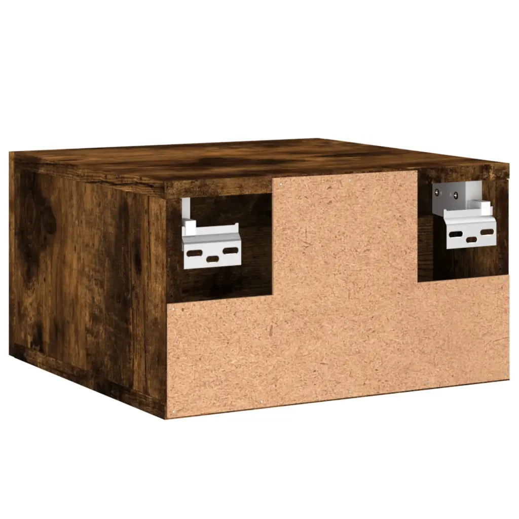 Comodini a Muro 2 pz-Set di 2 Tavolino da notte Rovere Fumo 35x35x20 cm 394740