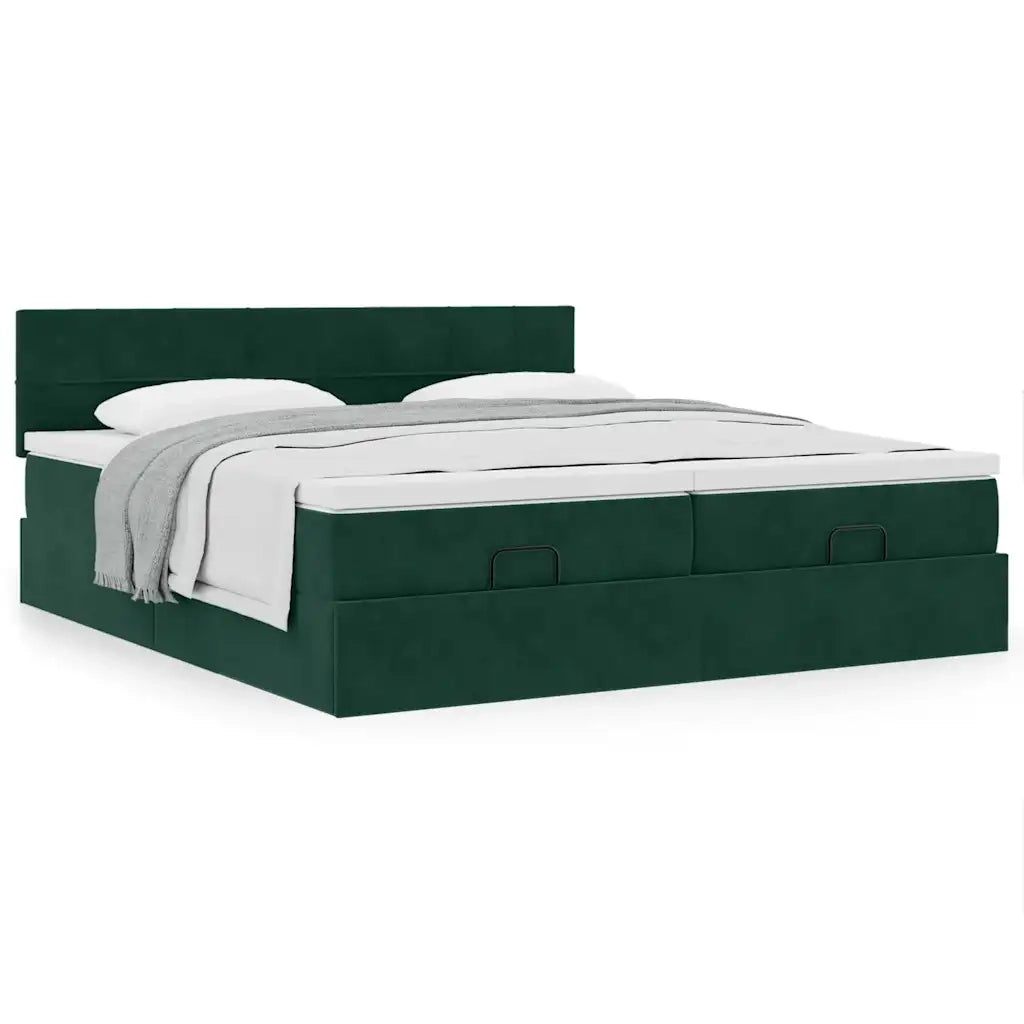 Struttura Letto Pouf con Materassi 200x200 cm Velluto 3312083