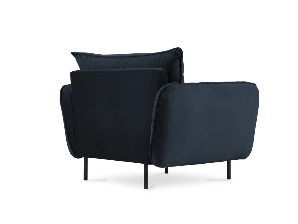 Cosmopolitan Design - Poltrona "Vienna" in velluto blu scuro 