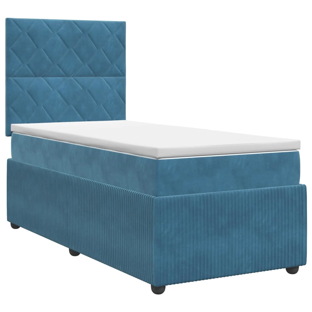 Letto box spring con materasso Blu 100 x 200 cm Velluto 3454557