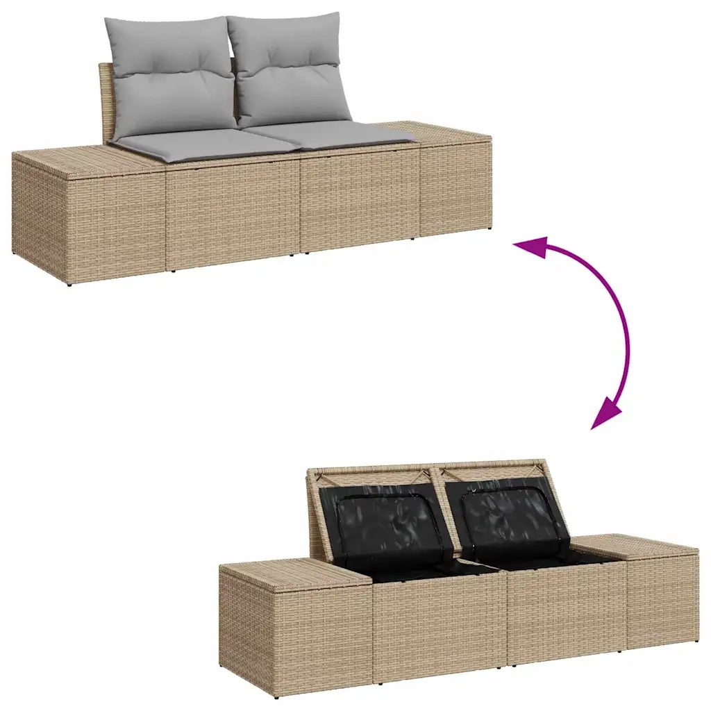Set Divano da Giardino 5 pcs Beige e Grigio Chiaro polyrattan 3355729