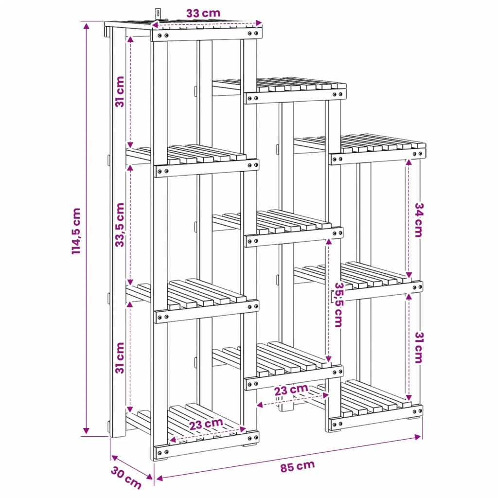 Supporto per piante Bianco 85 x 30 x 114,5 cm 903107
