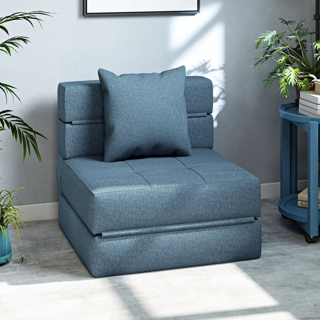 Letto a soppalco imbottito ¨C zephmum ¨C blu scuro 70x70x61