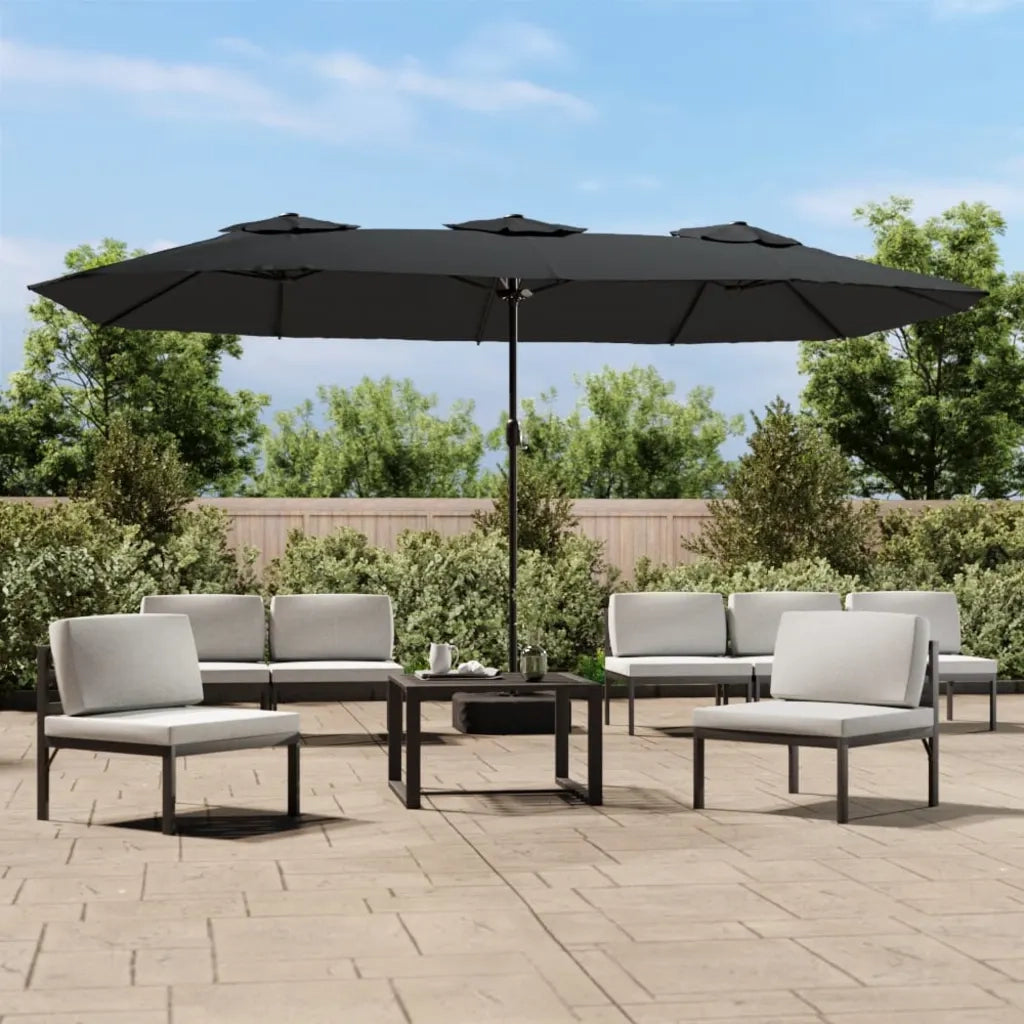 Ombrellone a Doppia Testa-Ombrello da giardino Antracite 449x265 cm