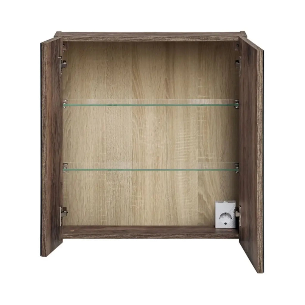 Mobile contenitore VANTA in rovere scuro 60cm – Modulo a muro con porta a specchio