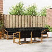Set di divani da esterno con cuscino 7 pcs Naturale e Nero 3369563