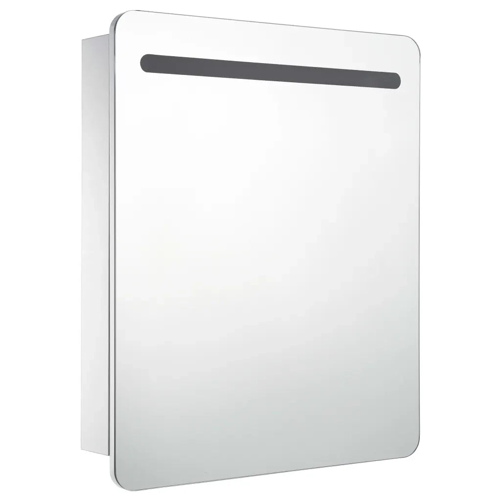 Armadietto Bagno con Specchio e LED-Mobile bagno con specchio 68x9x80 cm