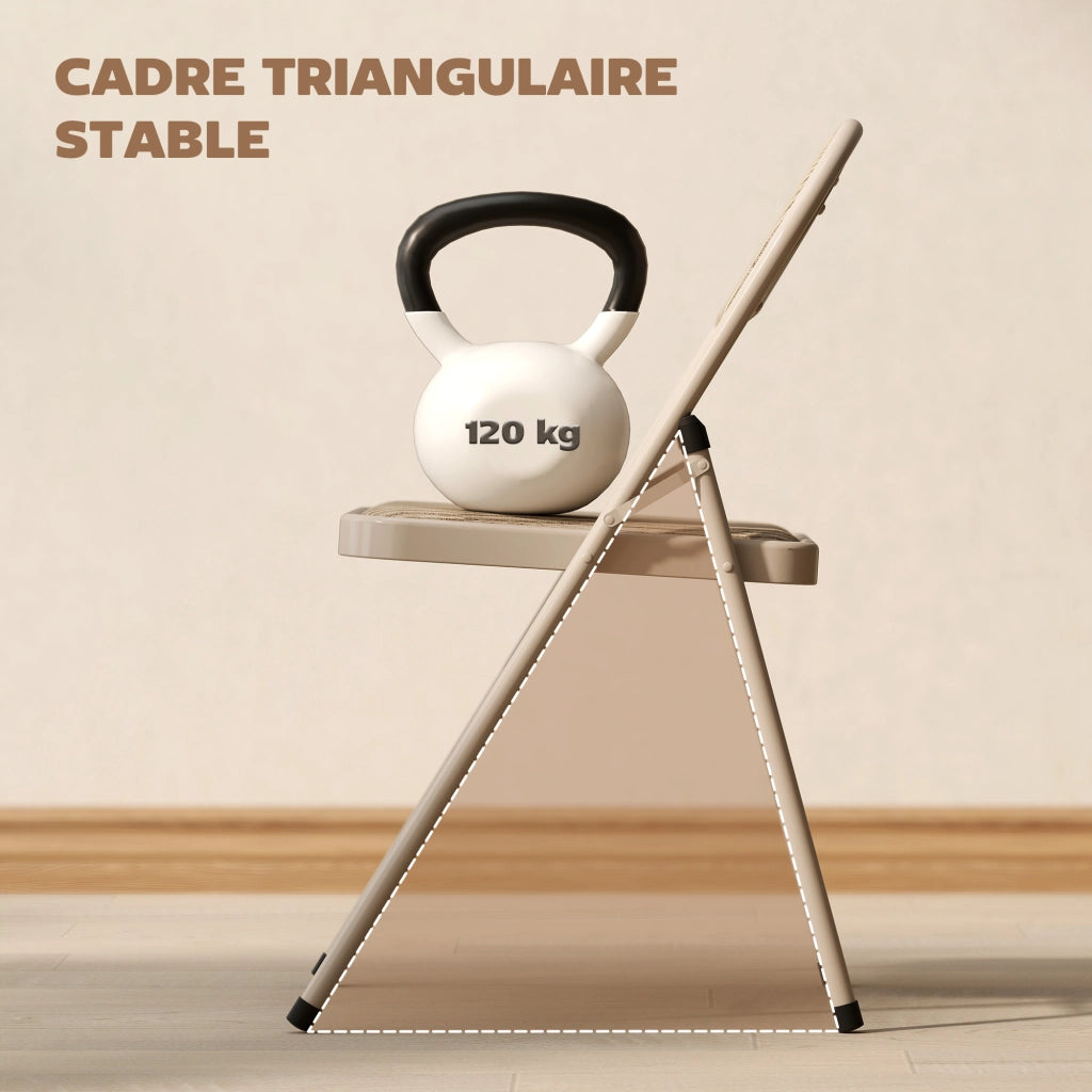 Sedia pieghevole da pranzo ¨C zephmum ¨C beige 45x46x78 cm