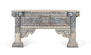 Consolle in legno di mango con colonne intagliate a mano