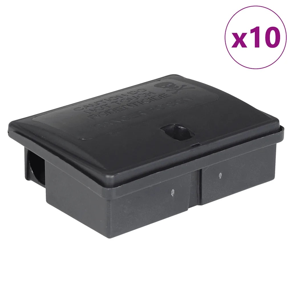 Trappole per Topi 10 pz Nere 13x10x4 cm 4106482