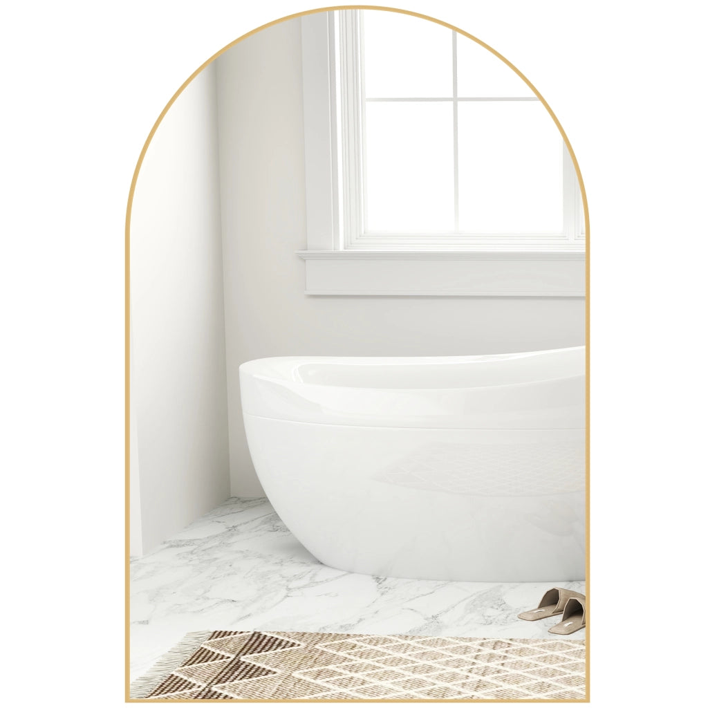 Specchio da parete con cornice in legno ¨C Minimal ¨C 60x90 cm oro