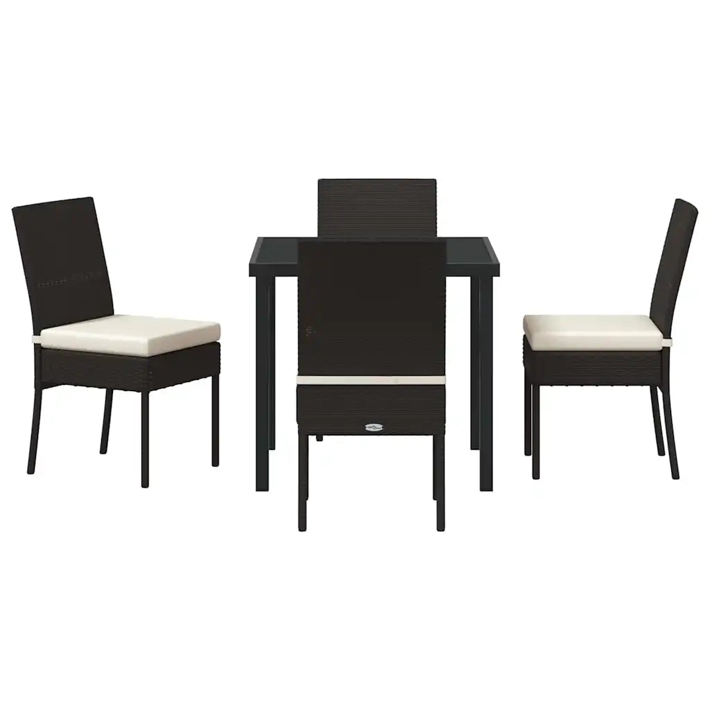 Set da Pranzo per Giardino 5 pcs Nero