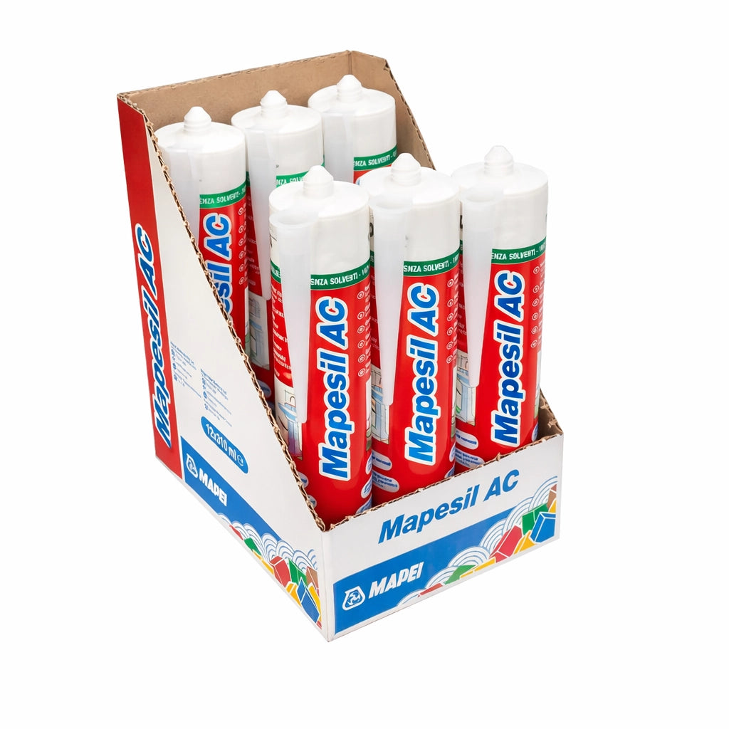 Mapei mapesil ac silicone acetico elastico resistente alla muffa 310 ml 6 pezzi *** colore- terracotta - 143, confezi...