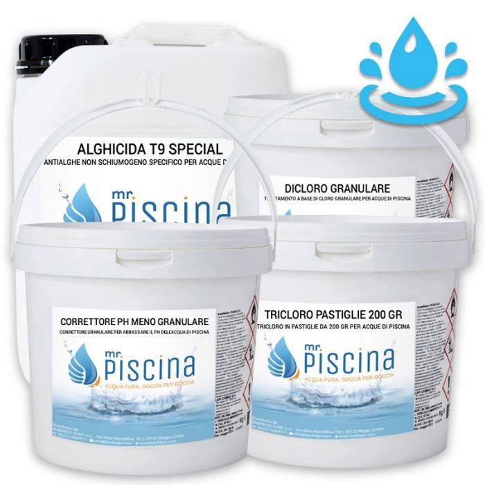 Kit mix per mantenimento acqua piscina Volume piscina: Da 55 a 100 m³