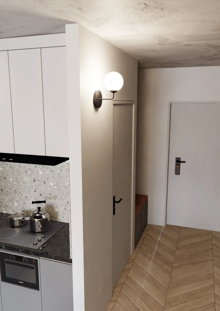 Applique Emibig Pregos K1 E14 1 luce nera vetro acciaio