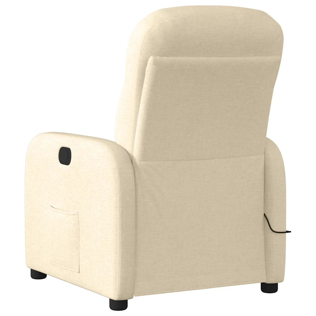 Poltrona Massaggiante Reclinabile Crema in Tessuto 4015540