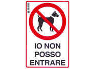 CARTELLO IO NON POSSO ENTRARE- - cm.20x30h. - 10 pezzi
