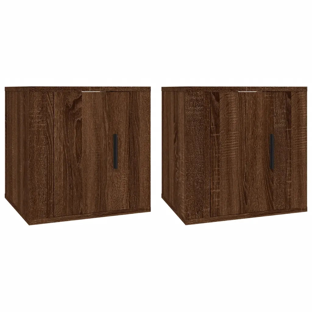 Mobili Porta TV a Parete 2 pz | Armadietto TV | Mobile Porta TV Rovere Marrone 40x34,5x40 cm