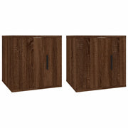 Mobili Porta TV a Parete 2 pz | Armadietto TV | Mobile Porta TV Rovere Marrone 40x34,5x40 cm