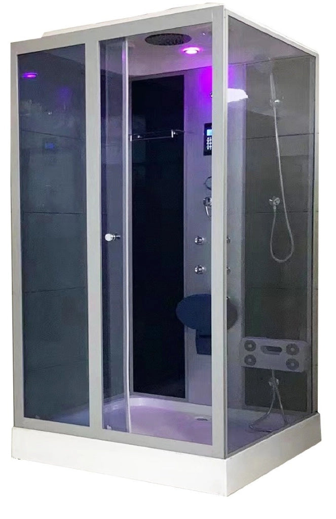 Cabina doccia idromassaggio, cromoterapia, touch screen, full optional 100x100cm Sicorage Lurix