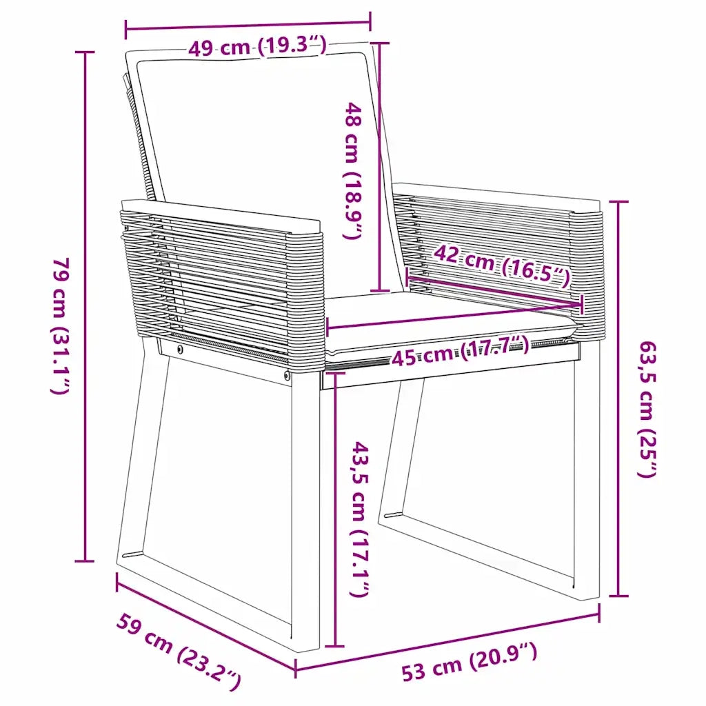 Set da Pranzo per Giardino 5 pcs Nero 3379319