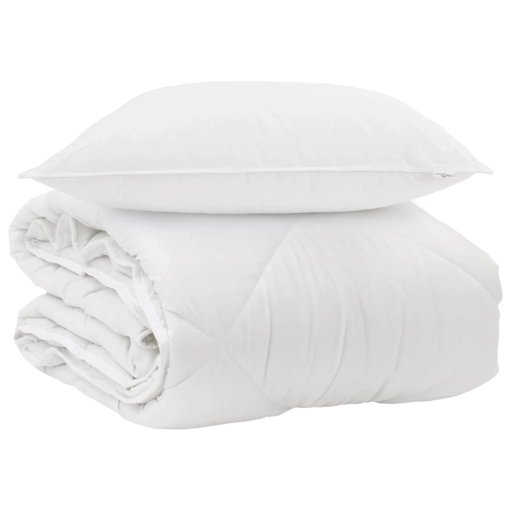 Duvet per Tutte le Stagioni con cuscino 2 pcs Bianco Microfibra 3376568