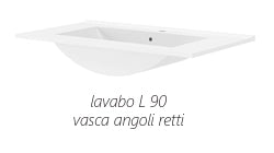 Base sospesa con cassetti cm 90 mod. LOFT - Bianco Lucido